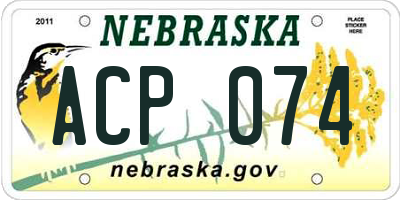 NE license plate ACP074