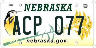 NE license plate ACP077