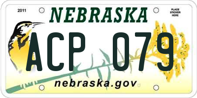 NE license plate ACP079