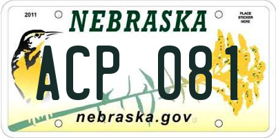 NE license plate ACP081