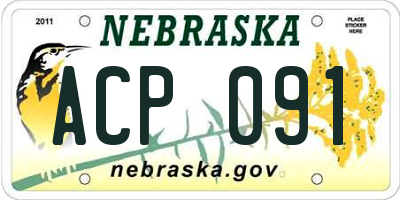 NE license plate ACP091