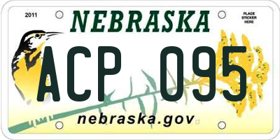 NE license plate ACP095