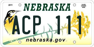 NE license plate ACP111