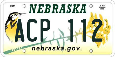 NE license plate ACP112