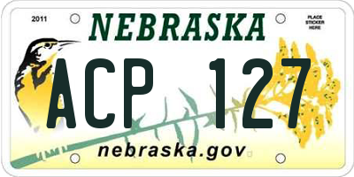 NE license plate ACP127