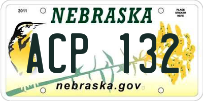 NE license plate ACP132