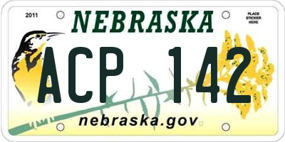 NE license plate ACP142