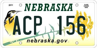 NE license plate ACP156