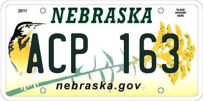 NE license plate ACP163