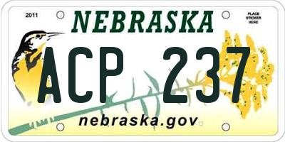 NE license plate ACP237