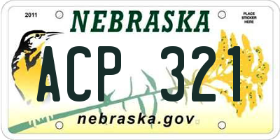 NE license plate ACP321