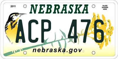 NE license plate ACP476