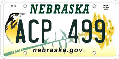 NE license plate ACP499