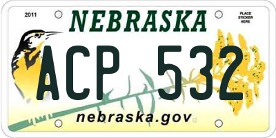NE license plate ACP532