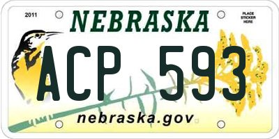 NE license plate ACP593