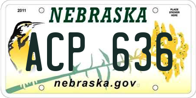 NE license plate ACP636