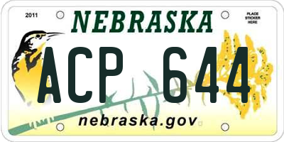NE license plate ACP644