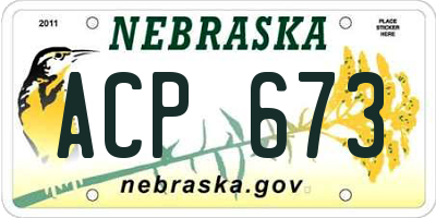 NE license plate ACP673
