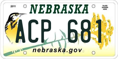 NE license plate ACP681