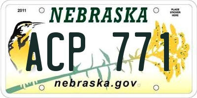 NE license plate ACP771