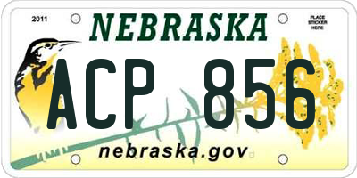 NE license plate ACP856