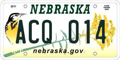NE license plate ACQ014