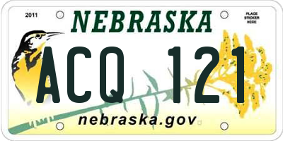 NE license plate ACQ121