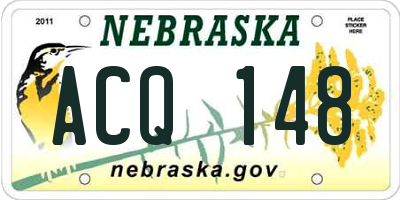 NE license plate ACQ148
