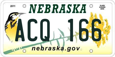 NE license plate ACQ166