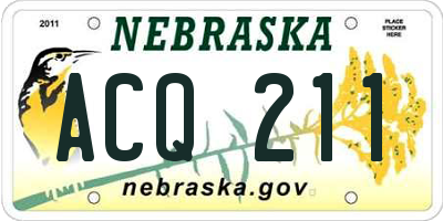 NE license plate ACQ211