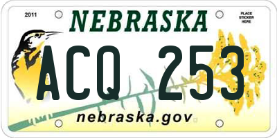 NE license plate ACQ253