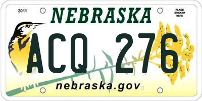 NE license plate ACQ276