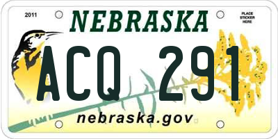 NE license plate ACQ291