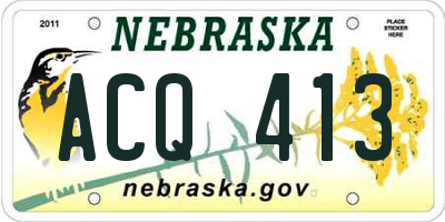NE license plate ACQ413