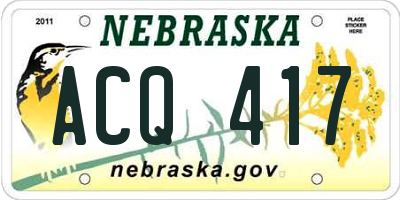 NE license plate ACQ417