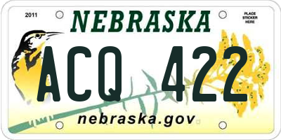 NE license plate ACQ422