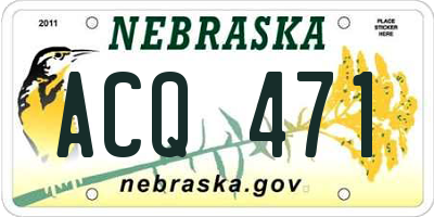 NE license plate ACQ471