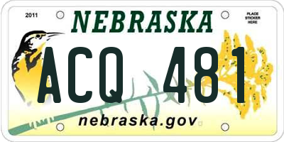 NE license plate ACQ481