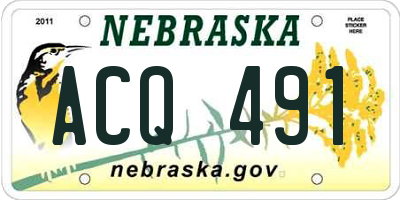 NE license plate ACQ491