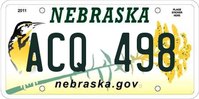 NE license plate ACQ498
