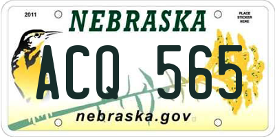 NE license plate ACQ565