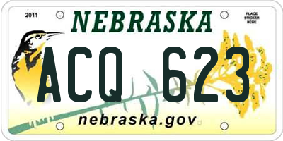 NE license plate ACQ623