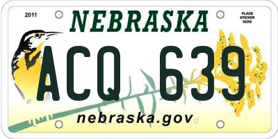 NE license plate ACQ639
