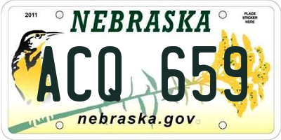 NE license plate ACQ659