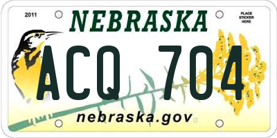 NE license plate ACQ704