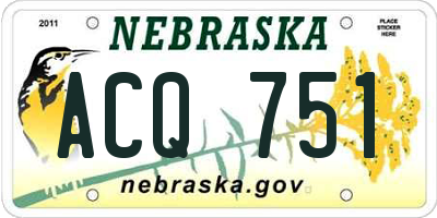 NE license plate ACQ751