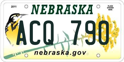 NE license plate ACQ790