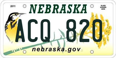 NE license plate ACQ820