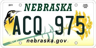 NE license plate ACQ975