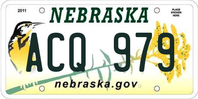 NE license plate ACQ979